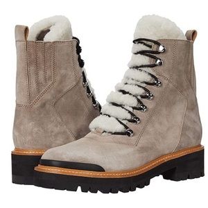 Izzie Shearling-Lined Leather Work Boots